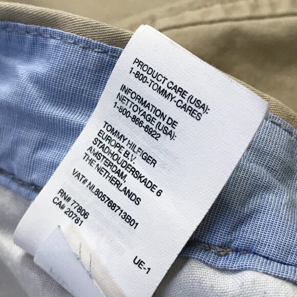 Tommy Hilfiger Khaki Chino Pants Men's Size 38/32 100% Cotton Straight Leg - Picture 12 of 12